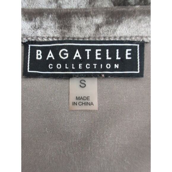 Crushed Velvet Short Sleeve Top Women Small Brown Taupe Y2K Grunge Whimsigoth - Picture 4 of 6